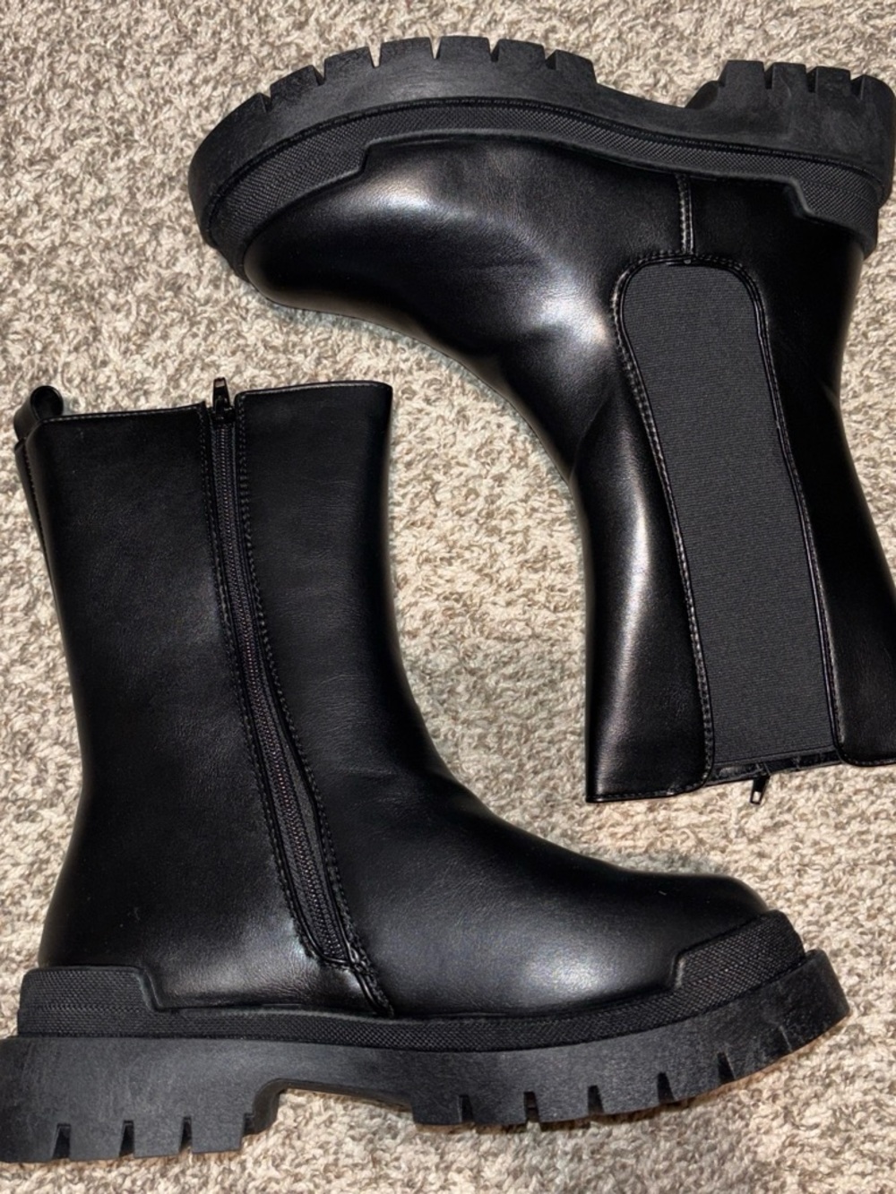 Fashion Nova Black Chunky Combat Boots